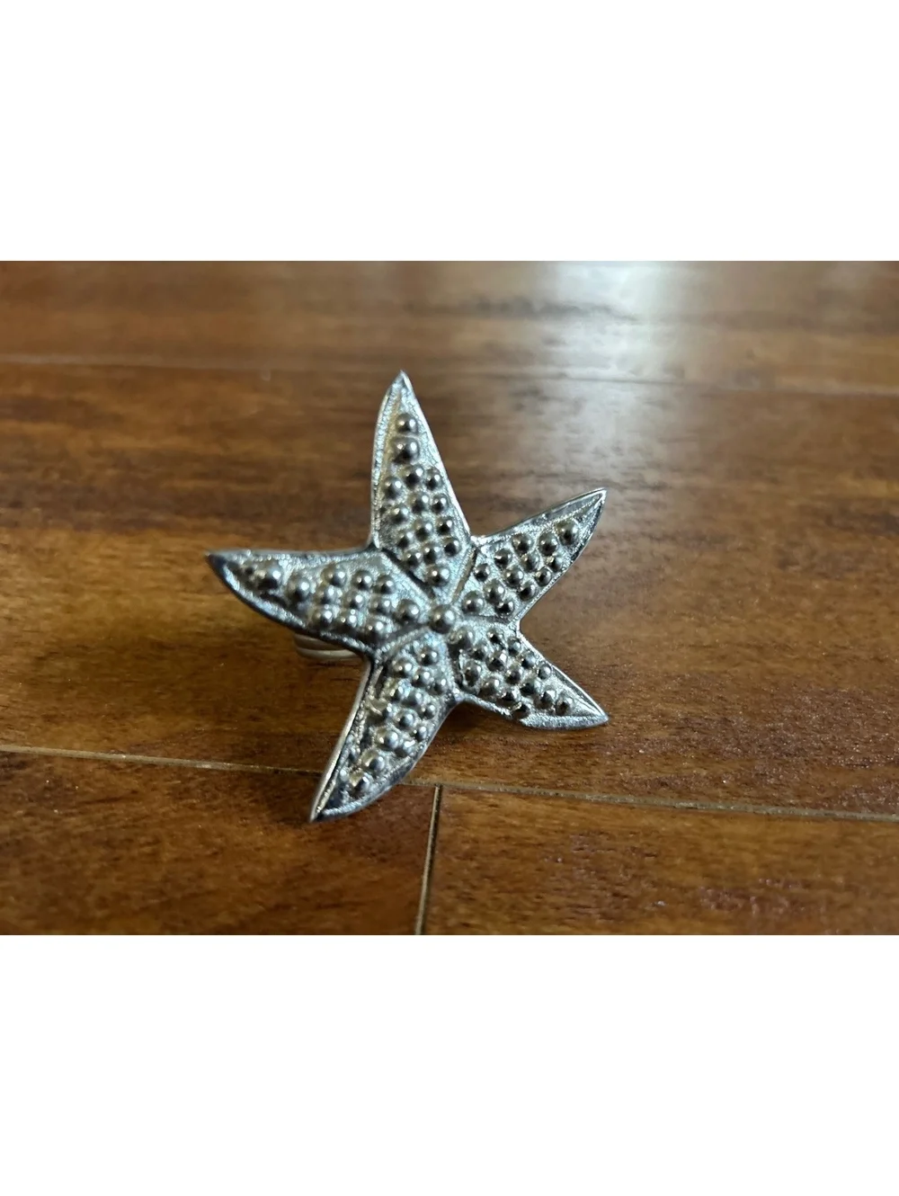 Set of Three Silver Starfish Napkin Rings